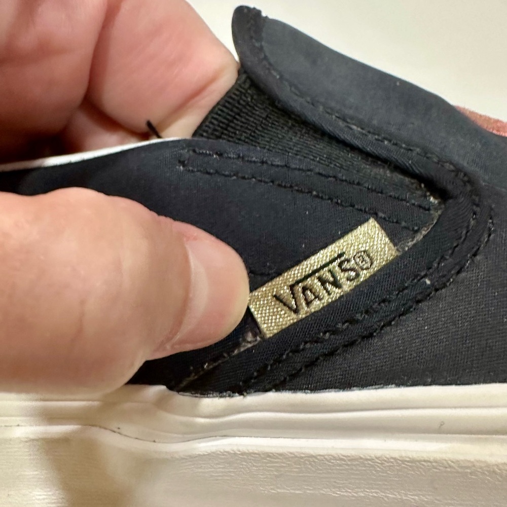 Vans Black Slip-On Shoes with Gold Tag - Picture 4 of 8